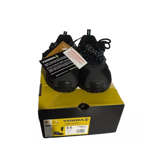 Terra spider X women’s composite safety toe shoes size 5.5 black/aqua - Picture 2 of 3